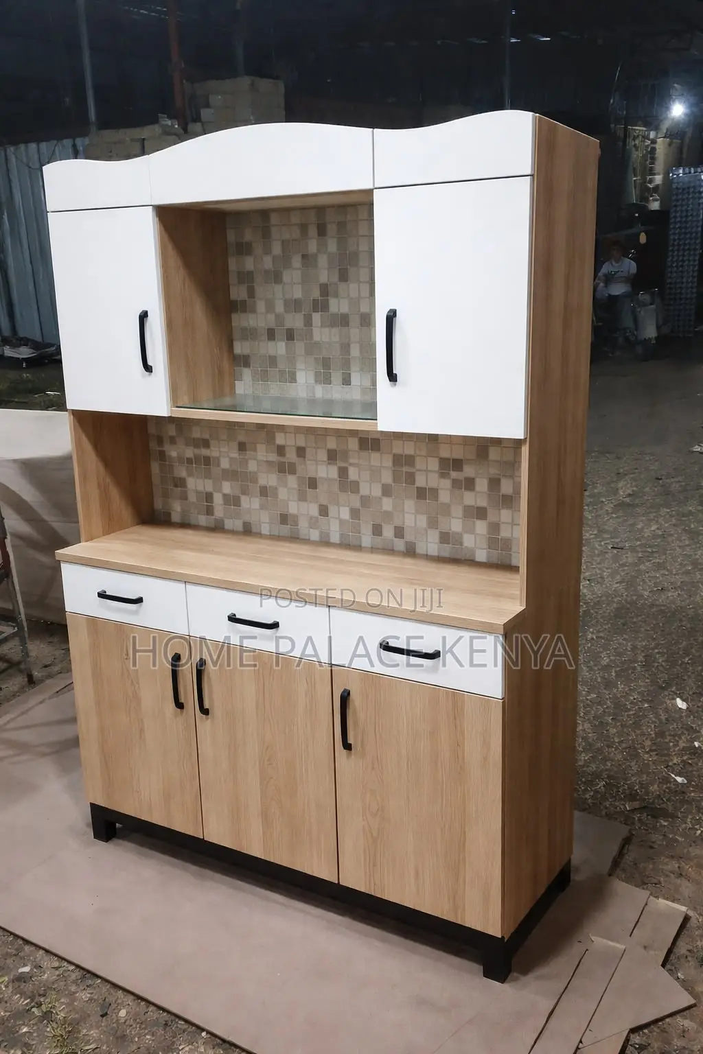 Cabinet; Modern Storage Kitchen Cabinet With Dedicated Microwave Shelf