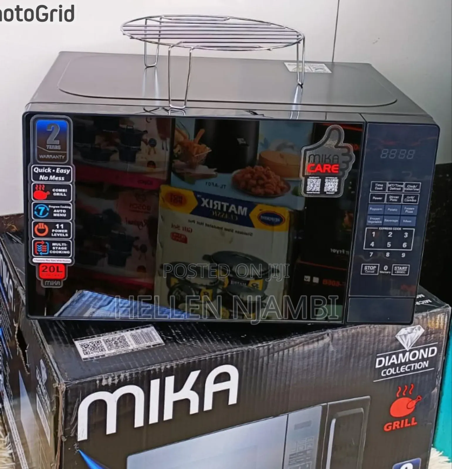 Mika Microwave Oven Grill 20ltr With 1000w Grill Silver