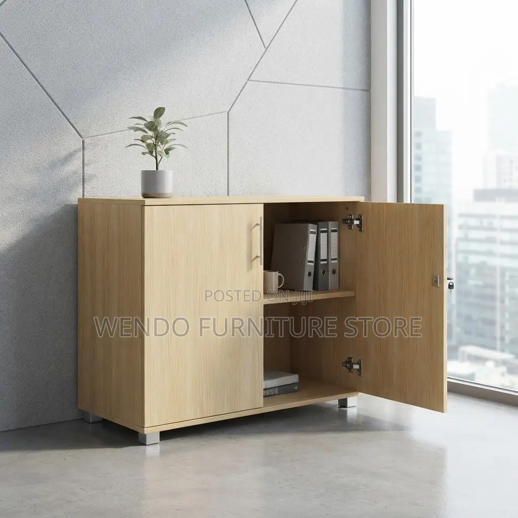 Office Cabinet; Credenza Storage Office Cabinet With 2 Lockable Doors