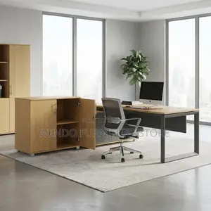 Office Cabinet; Credenza Storage Office Cabinet With 2 Lockable Doors