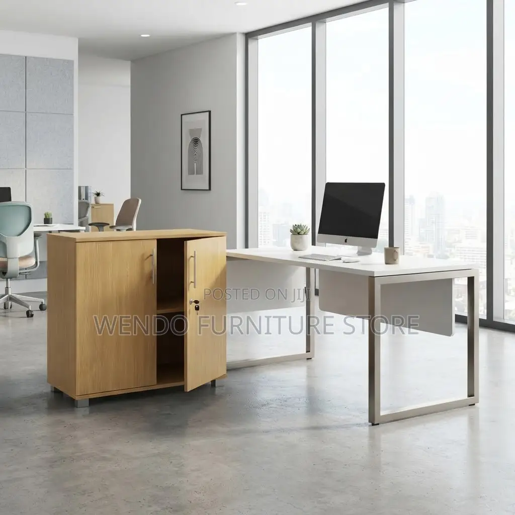 Office Cabinet; Credenza Storage Office Cabinet With 2 Lockable Doors