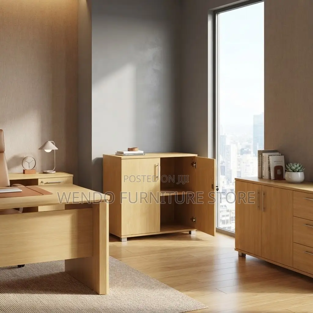 Office Cabinet; Credenza Storage Office Cabinet With 2 Lockable Doors