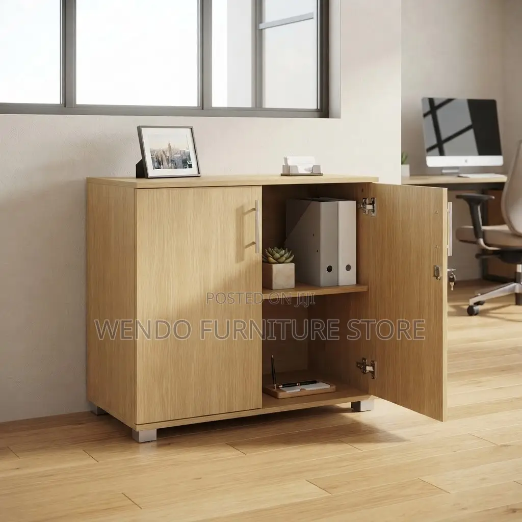 Office Cabinet; Credenza Storage Office Cabinet With 2 Lockable Doors