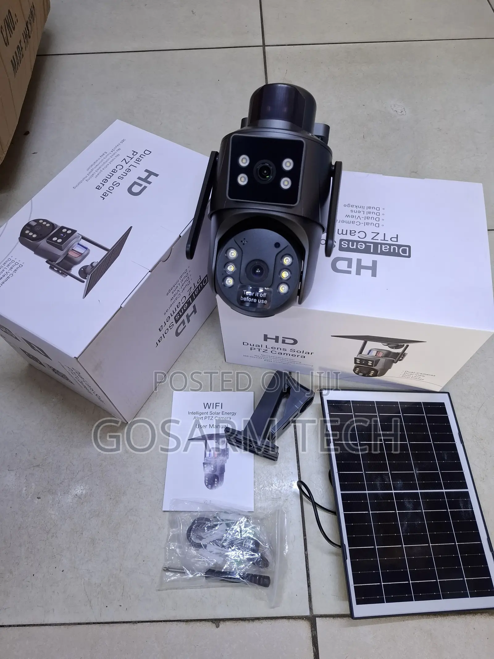 UBOX 4MP Solar Dual Lens WiFi Security CCTV Camera