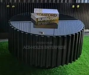 Black/ White Executive Modern Round Coffee Table