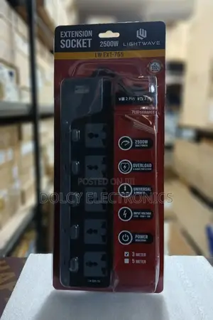 LightWave Extension 5 Socket 2500W Max Power Protection