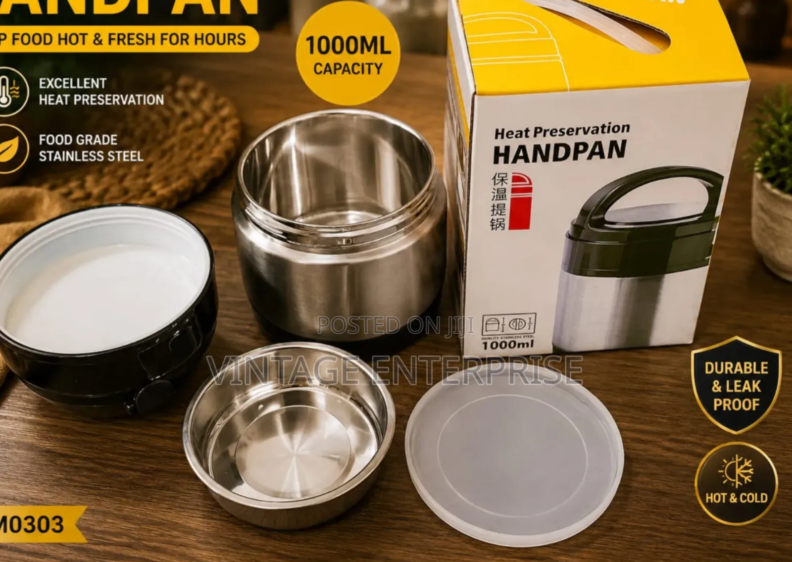 1000 ML Unbreakable Handpan Food