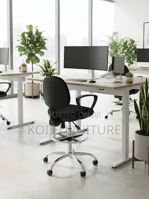 Office Chairs; Mid Backrest High Height Swivel Reception Fabric Chair