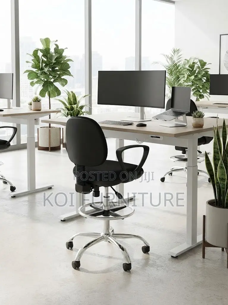Office Chairs; Mid Backrest High Height Swivel Reception Fabric Chair