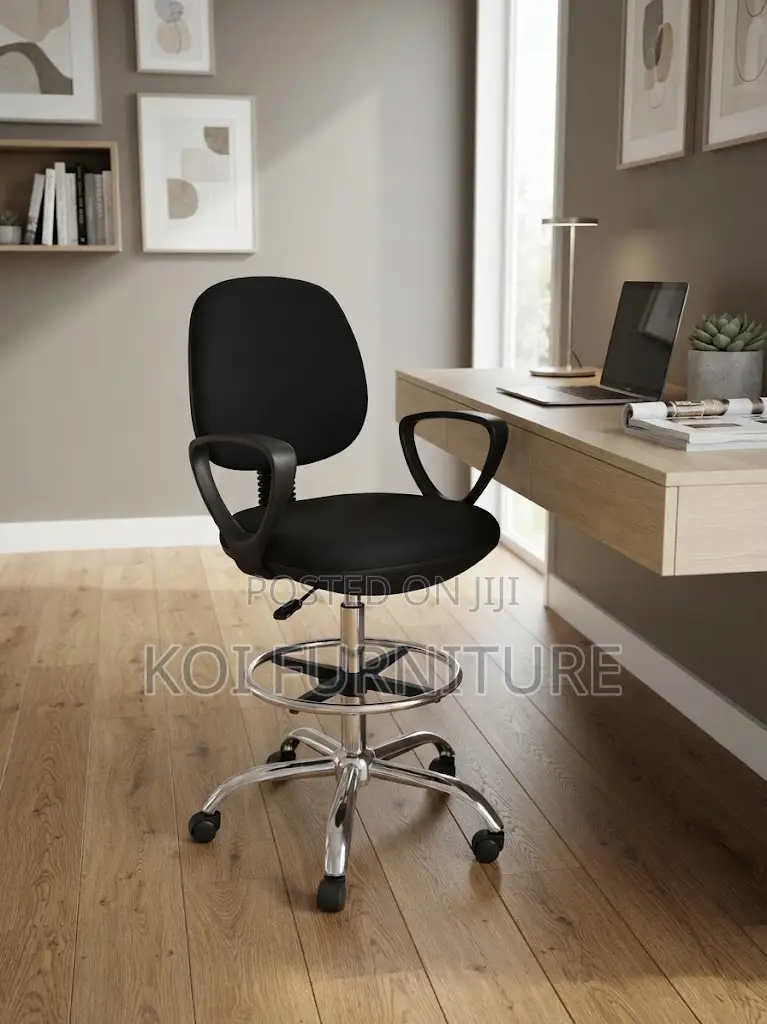 Office Chairs; Mid Backrest High Height Swivel Reception Fabric Chair