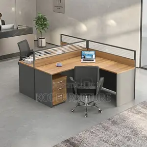 Office Workstation; Two Users Circular Modern Office Workstation