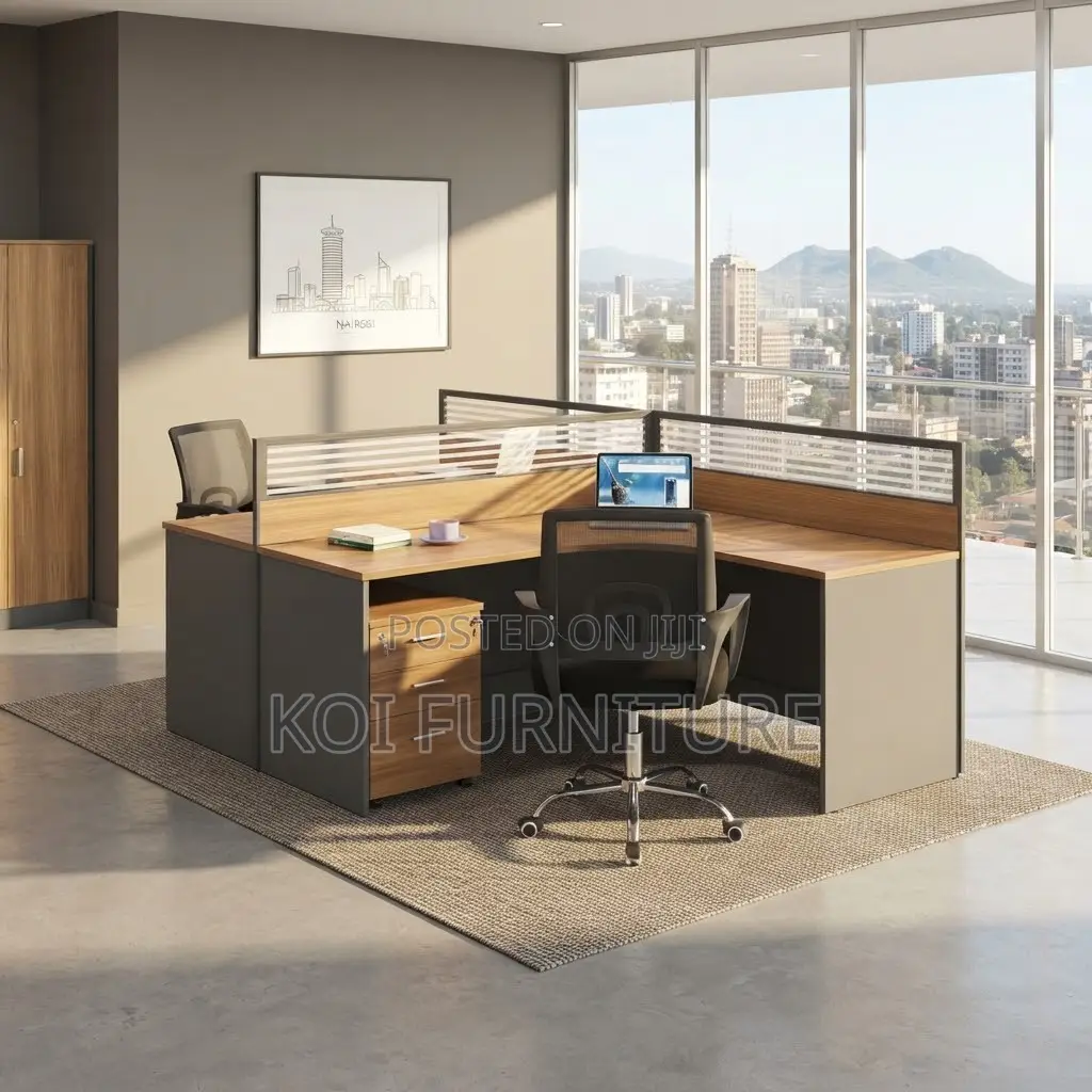 Office Workstation; Two Users Circular Modern Office Workstation