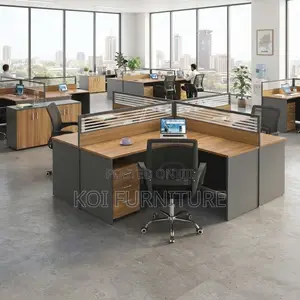 Office Workstation; Two Users Circular Modern Office Workstation