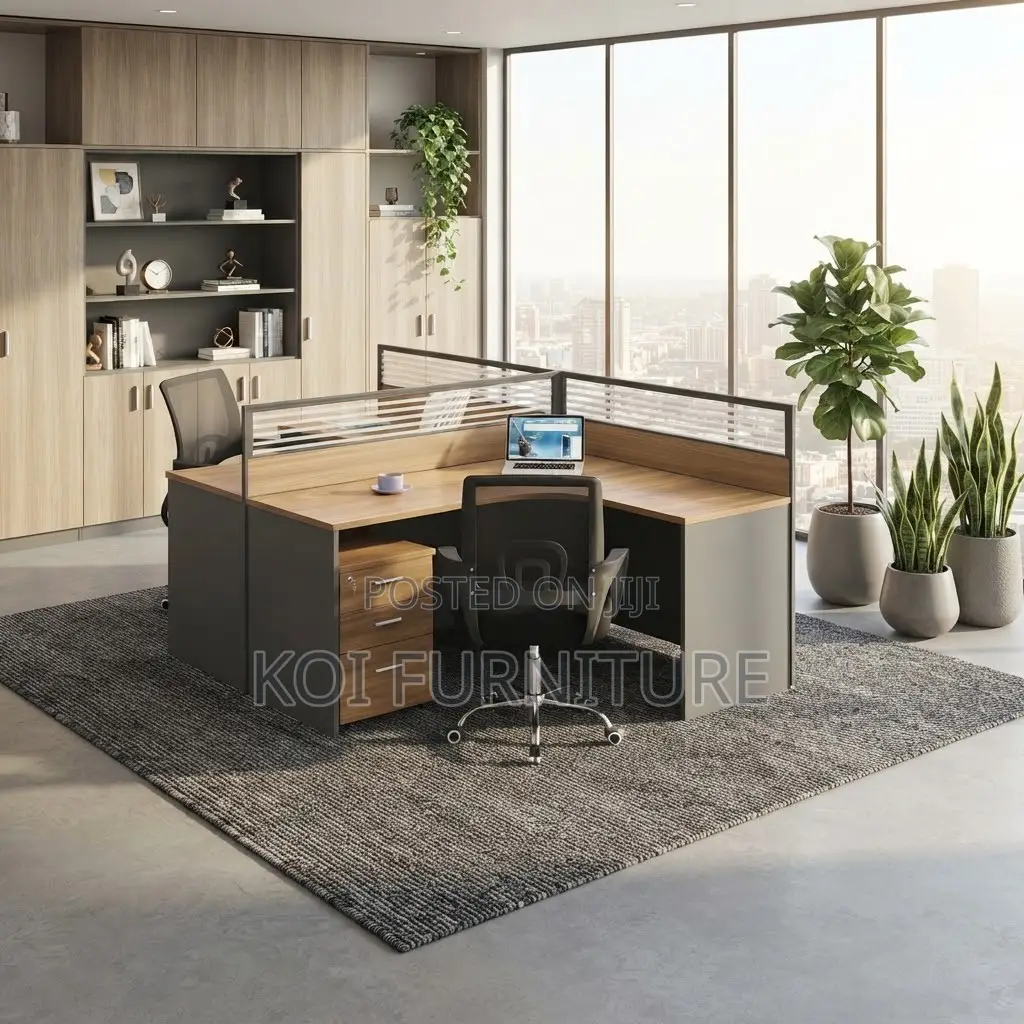 Office Workstation; Two Users Circular Modern Office Workstation