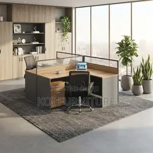 Office Workstation; Two Users Circular Modern Office Workstation