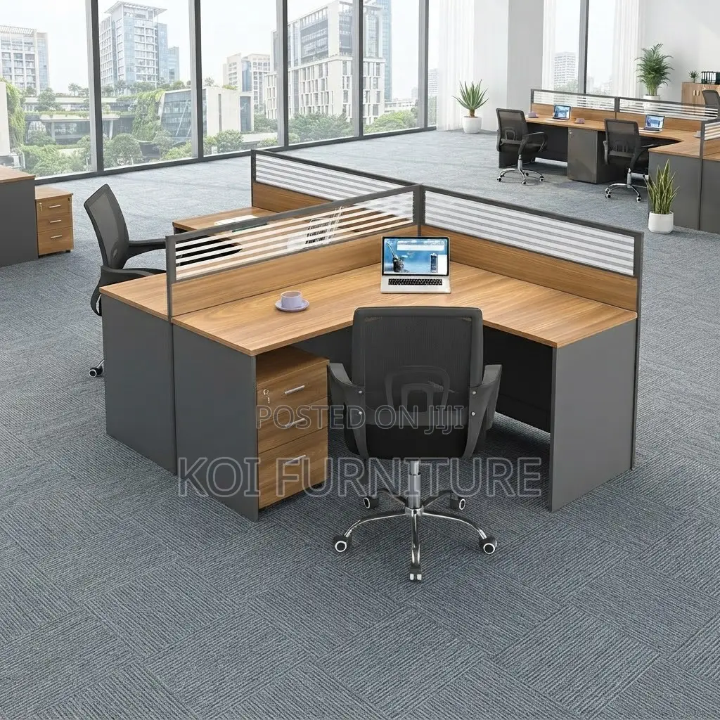 Office Workstation; Two Users Circular Modern Office Workstation