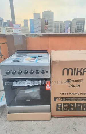 Silver Mika 3 Gas + 1 Electric Hotplate Cooker