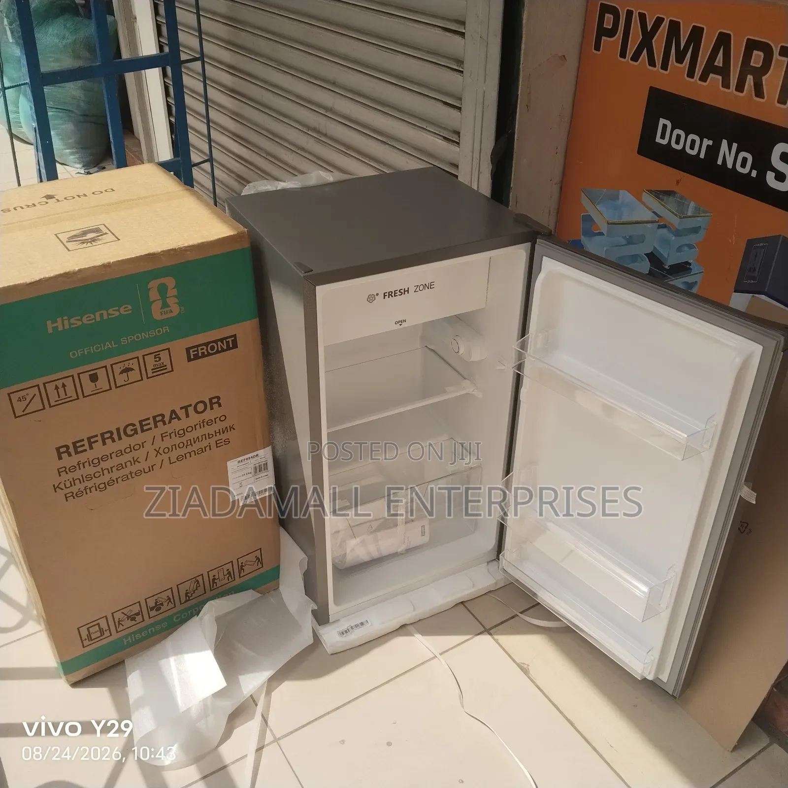 Colour Grey- With Warranty Hisense 90L Digital Fridge