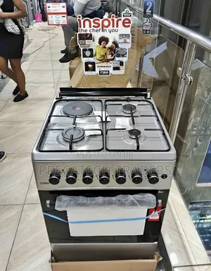 Silver Mika 3+1 Standing Cooker – Gas & Electric Oven