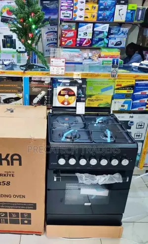Black Mika 60x60 Standing Cooker – 3 Gas + 1 Electric