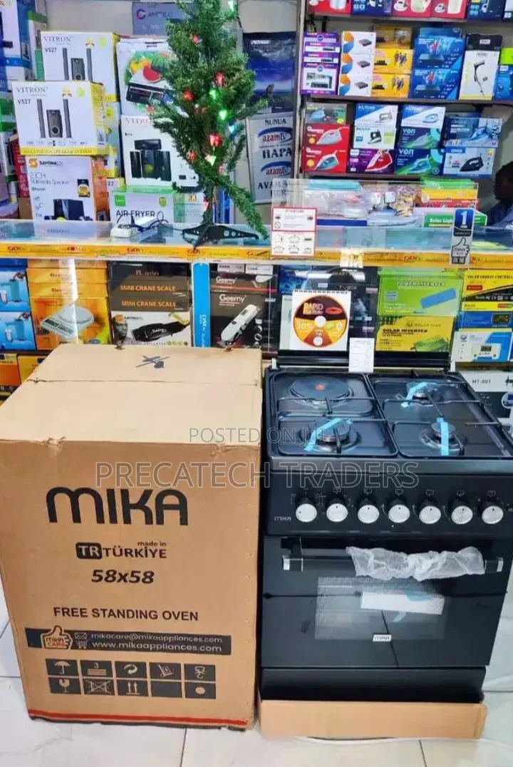 Black Mika 3 Gas + 1 Electric Cooker – Auto Ignition