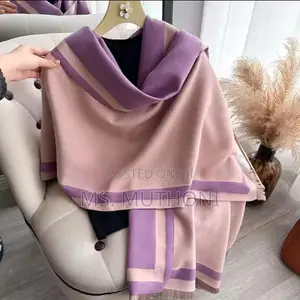 Soft, Reversible Colorblock Faux Cashmere Scarf/Shawl