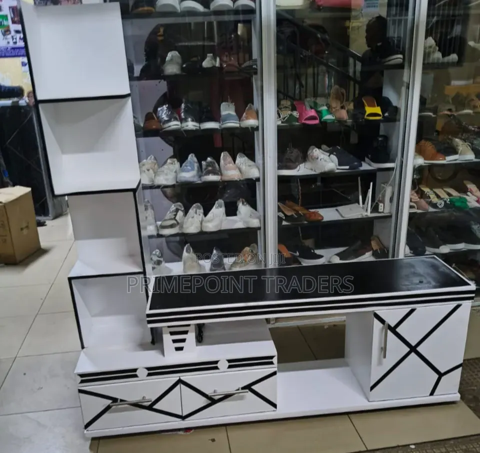L Shaped Stylish LED TV Console With Inbuilt Décor Stand