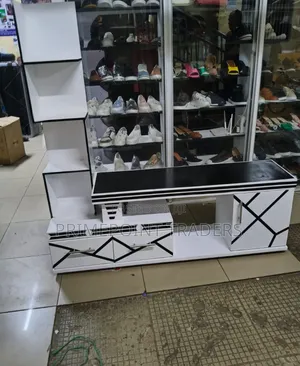 L Shaped TV Stand,Elegant TV Stand With LED Lighting & Décor Shelves
