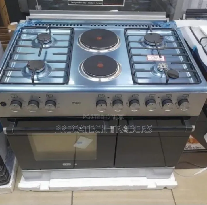 Silver Mika 60x90 Standing Cooker – 4 Pool Jet Burners