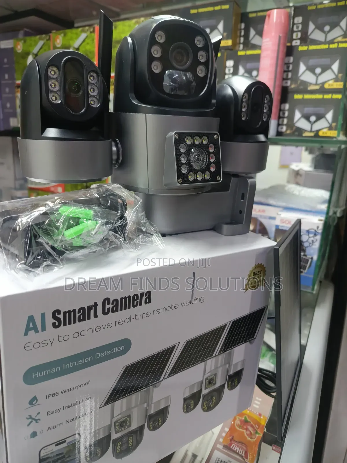 Apex Vision 4G Solar Smart Camera: 3-Lens Panoramic Surveillance