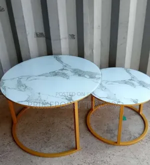 Coffee Table,Elegant White Marble Nesting Coffee Table