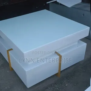 White Executive Modern Squire Coffee Table With Metal Stand