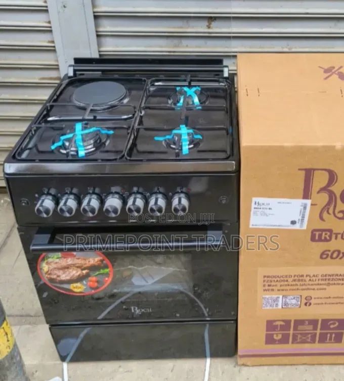 Turkey Roch Black 60×60 Standing Cooker – 3 Gas + 1 Electric