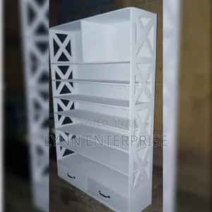 White Executive Wooden  Shoes Rack