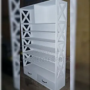 White Executive Wooden  Shoes Rack