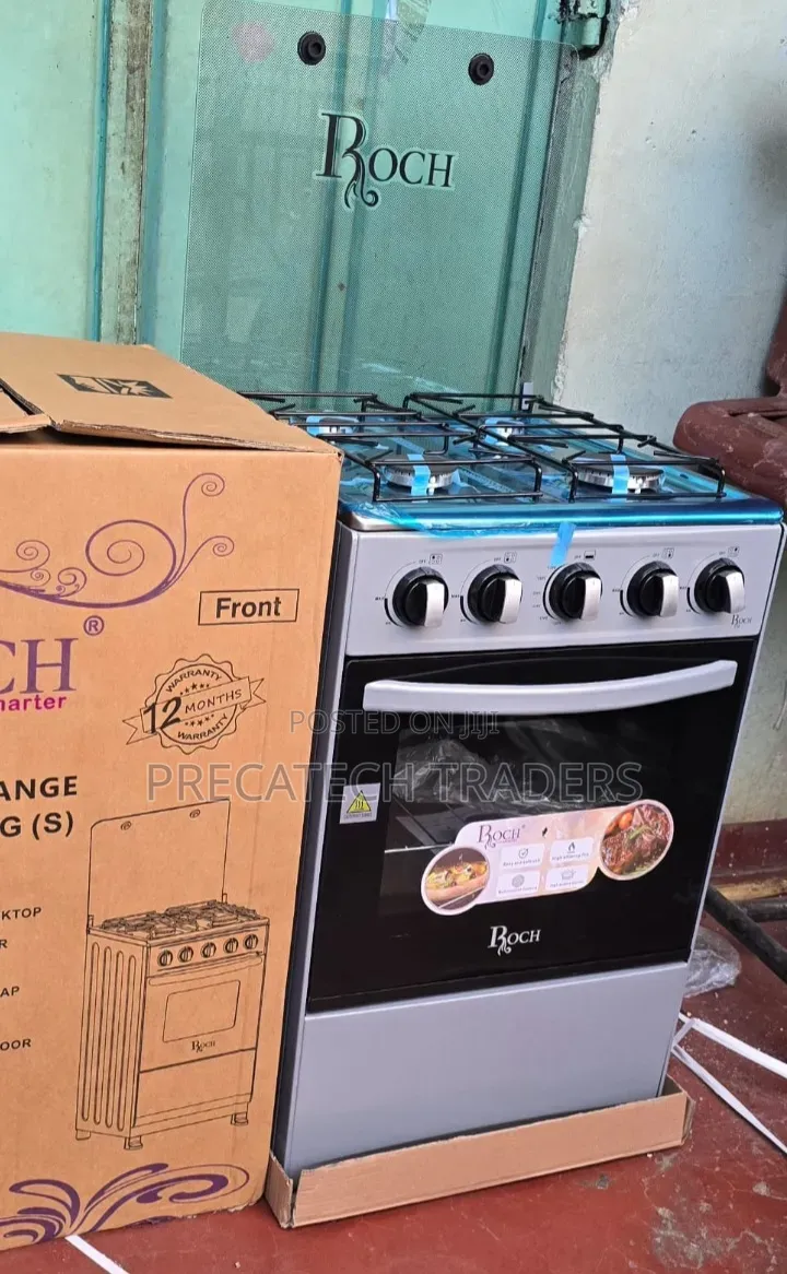Roch 4 Gas Burner Standing Cooker – Stylish Silver