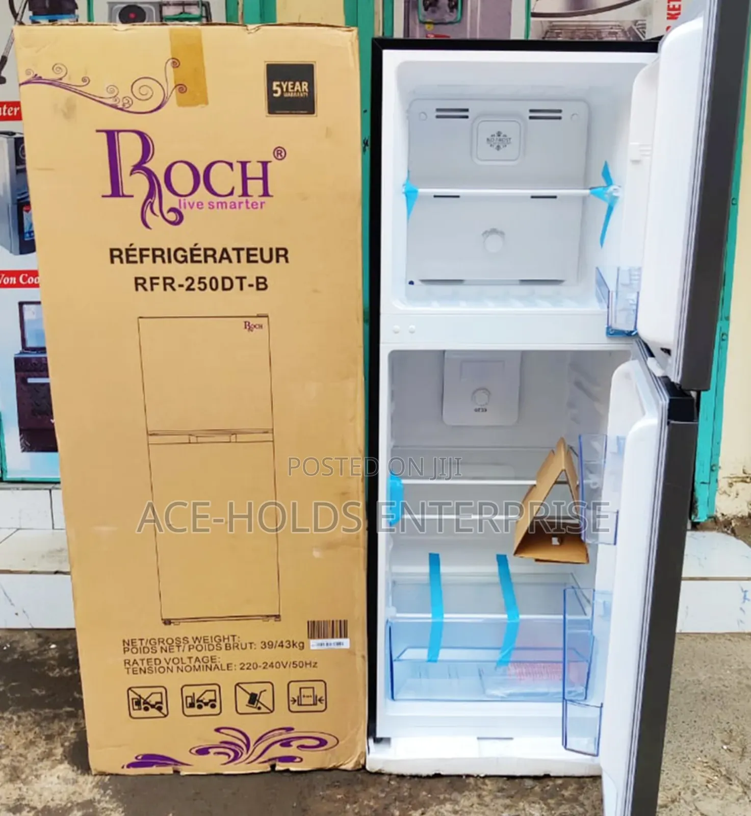 Roch 197 Litres Double Door Fridge NO FROST (5yr Warranty)
