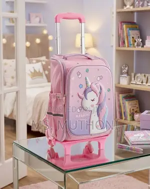 3D Pink Unicorn 🦄🦄 Wheeled/ Trolley School Bag