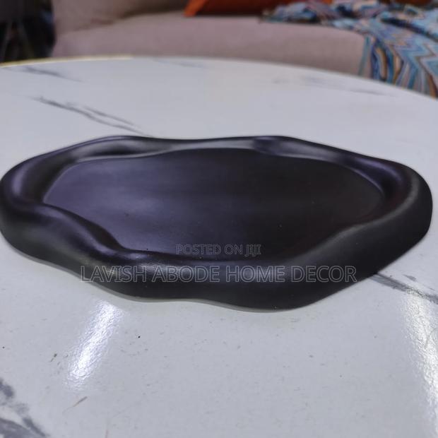Black Decorative Cloud Tray – Elegant Home Décor Tray - thumbnail 2