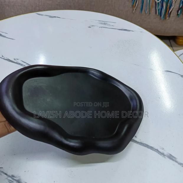 Black Decorative Cloud Tray – Elegant Home Décor Tray - thumbnail 3
