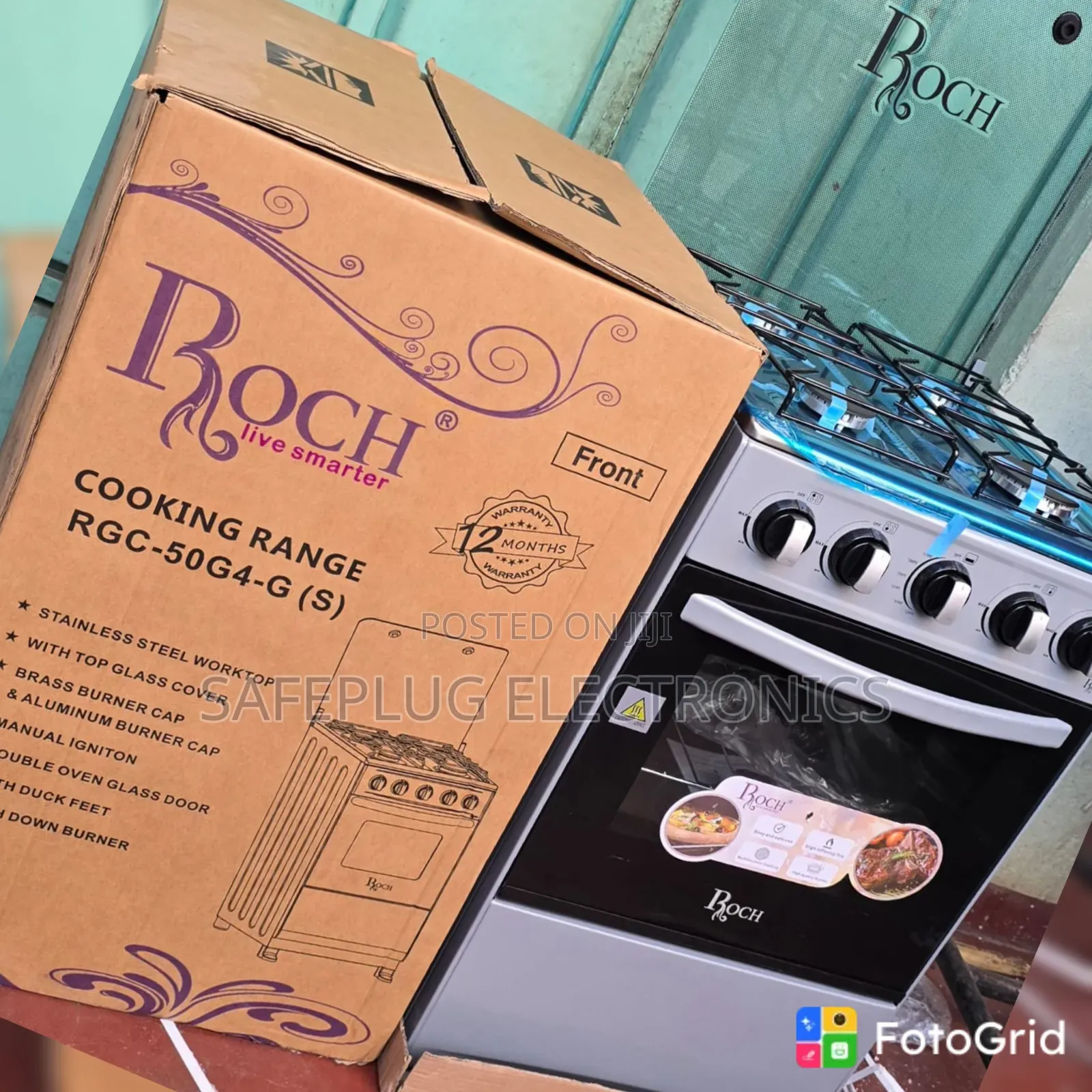 Roch 50×55 Full Gas Standing Cooker – Affordable Gas Cooker