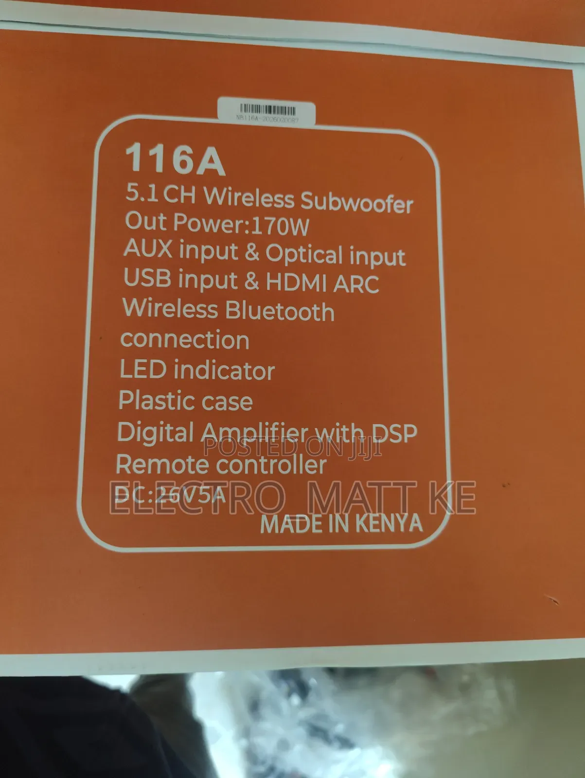 Nobel 116A 5.1Ch Wireless Subwoofer