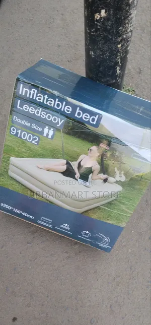 5×6 Queen Inflatable Bed With Electric Pump & Pillows