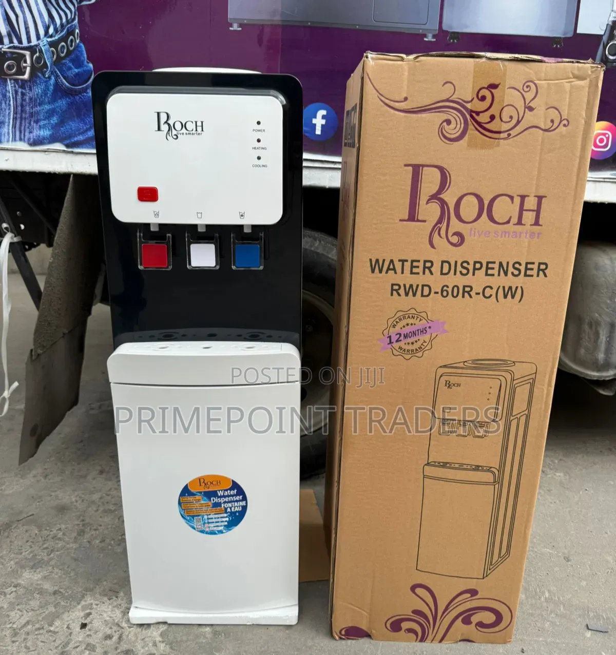 Roch 3-in-1 Water Dispenser With Compressor – Hot & Cold Water
