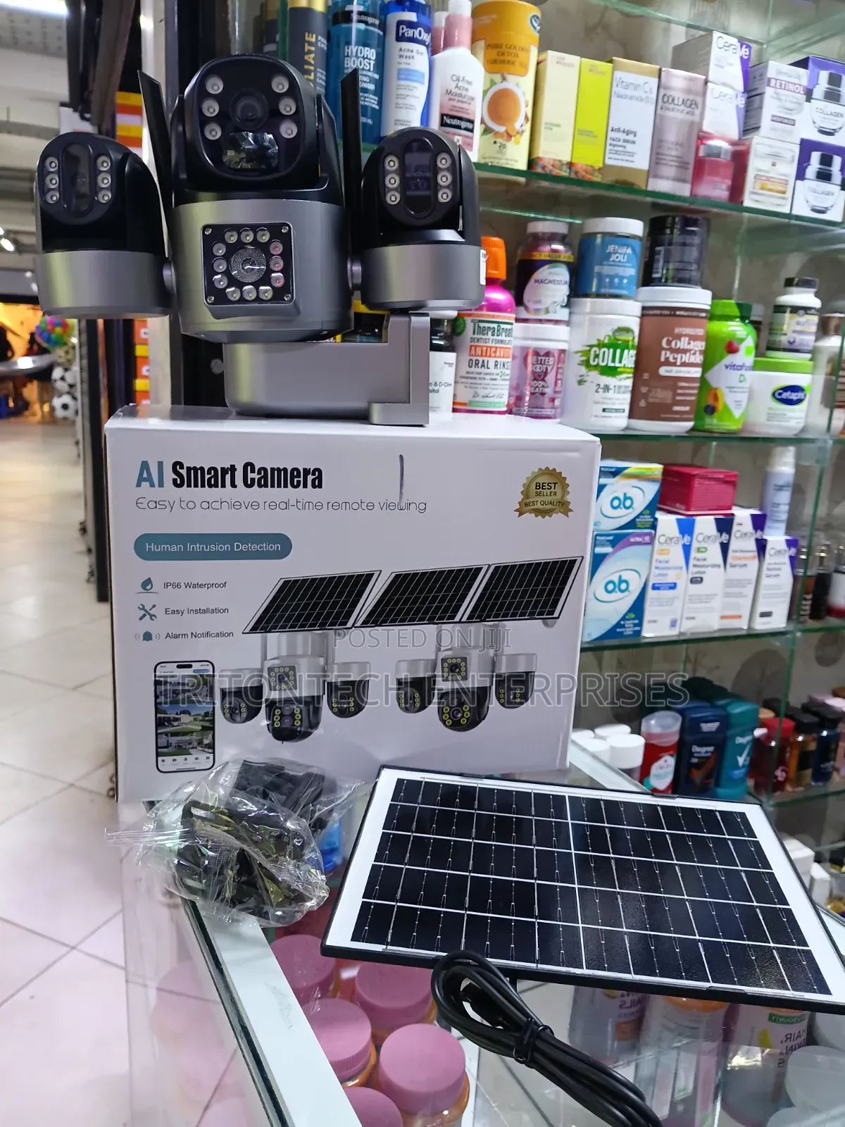 Triple-Lens 4K Solar Security CCTV Camera