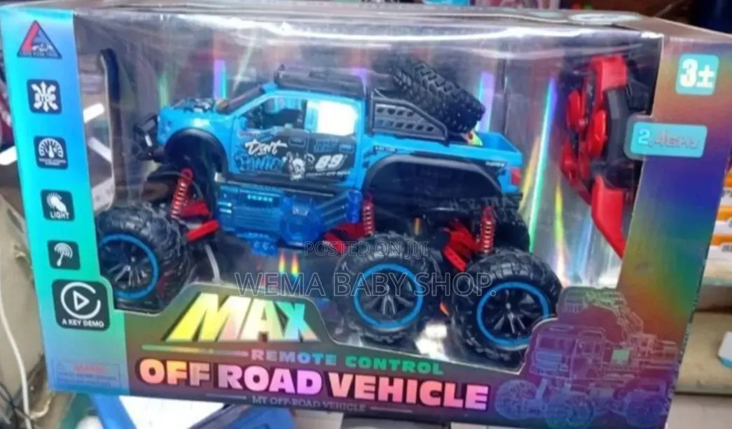 6-Wheel🛞 Remote-Controlled Off-Road Monster Truck Toy.