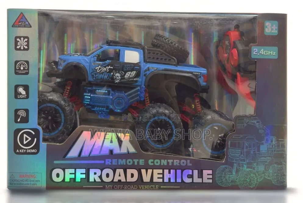 6-Wheel🛞 Remote-Controlled Off-Road Monster Truck Toy.