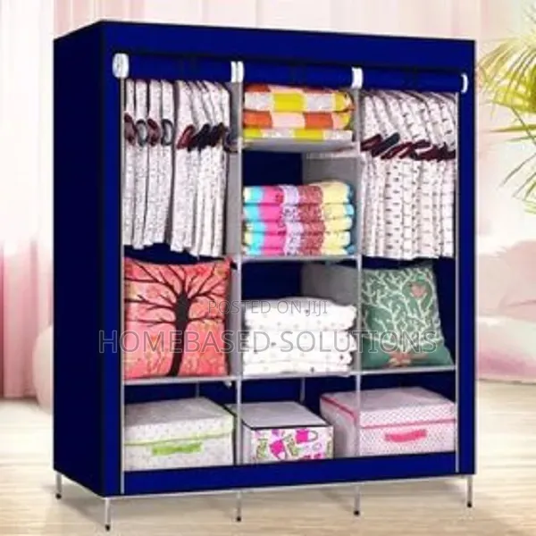*Three Column Wooden Wardrobe Size; 135 X45 X170cm(±2)