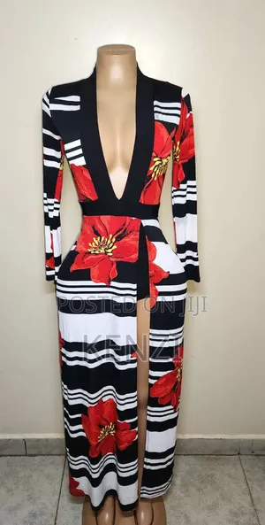 White and Black Pattern Dress