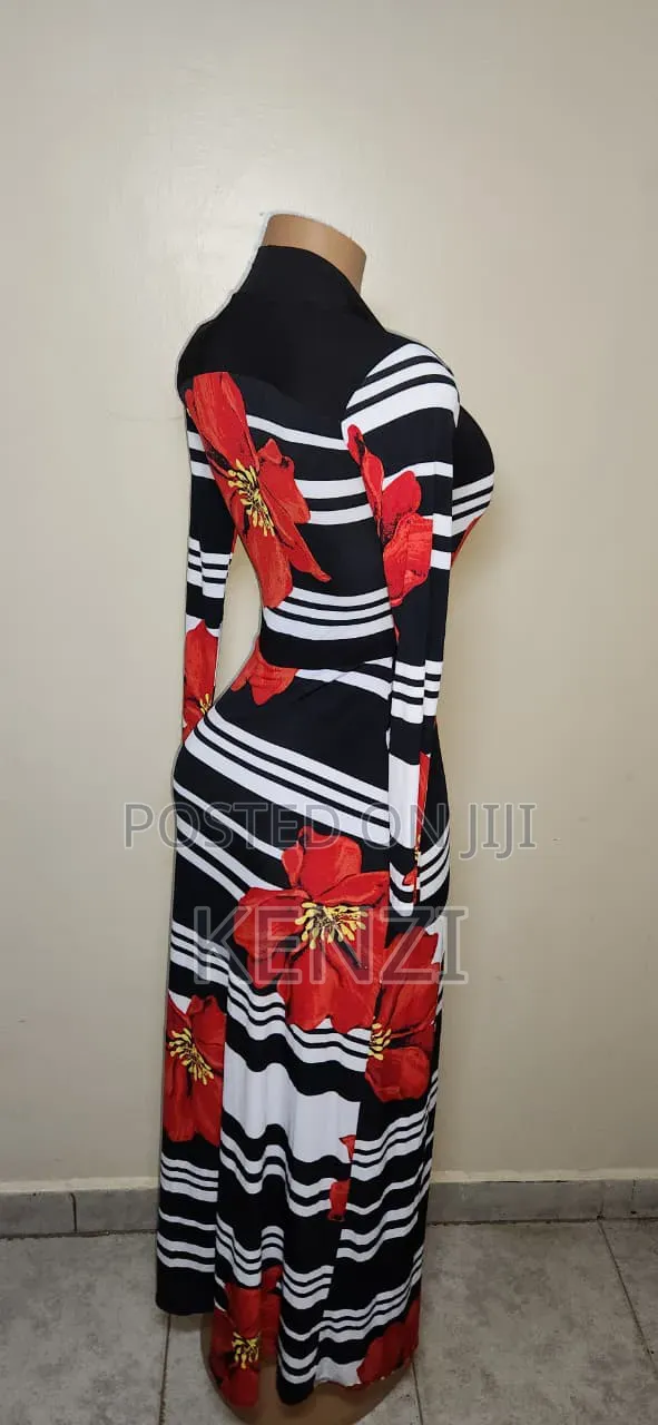 White and Black Pattern Dress